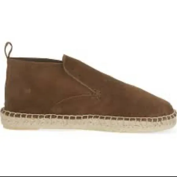 Vince Ronan Suede Leather Slip On Espadrille Loafer