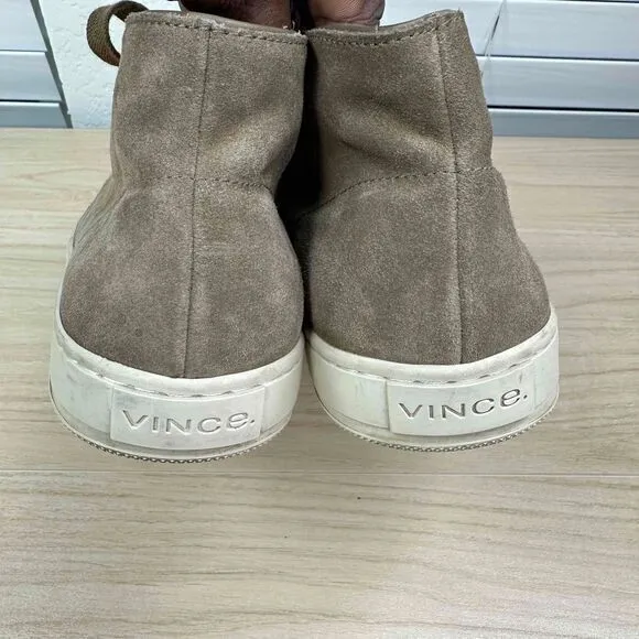 Vince Shoes Men's‎ 8.5M Tan Suede Lace Up Casual Mid Top Sneaker Chukka Boots