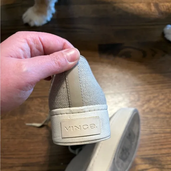 Vince Women's Beige Canvas Platform Sneakers