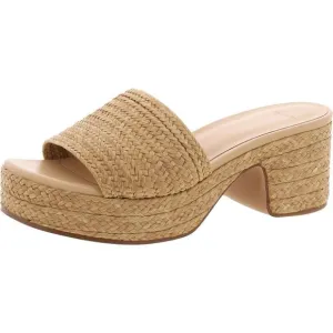 Vince Womens Margo Raffia Beige Woven Peep-Toe Platform Sandals Shoes NWOB