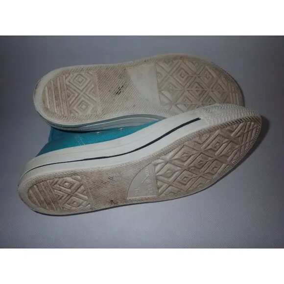 Vintage 80s KMART Trax High Tops Aqua Sneaker 7.5 Mens Shoes Canvas Blue USA