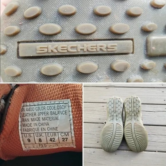 Vintage 90s y2k Skechers Tan Brown Nubuck Suede Leather Bicycle Casual Shoes 9