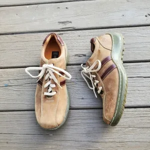 Vintage 90s y2k Skechers Tan Brown Nubuck Suede Leather Bicycle Casual Shoes 9