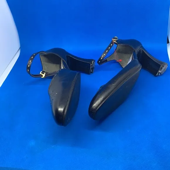 Vintage black leather Chaussures Givenchy Paris shoes 36 1/2