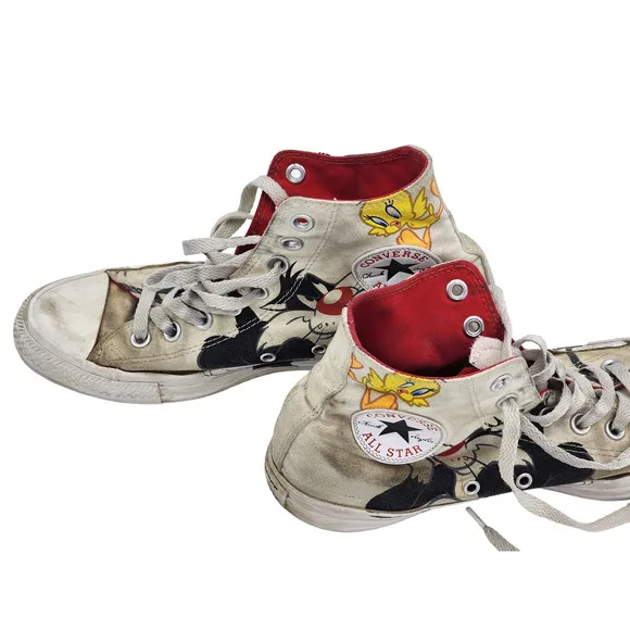Vintage Converse Chuck Taylor Shoes Looney Tunes Sneakers Mens 7 Womens 9 Tweety