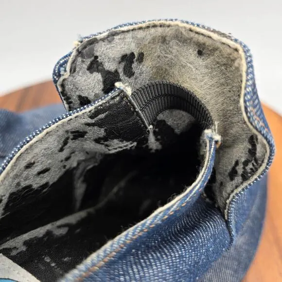 Vintage John Fluevog Platform Shoes Women's 7 Blue Denim Tastyvogs Block Heels