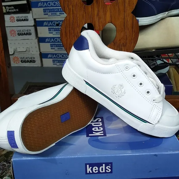 Vintage Kids  White Leather Keds