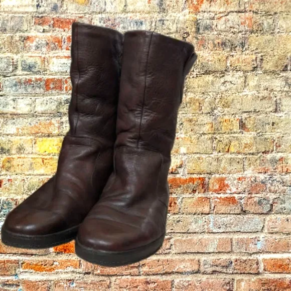 Vintage Morlands sheepskin boots, 1980s Brown Leather Slip-On Boots