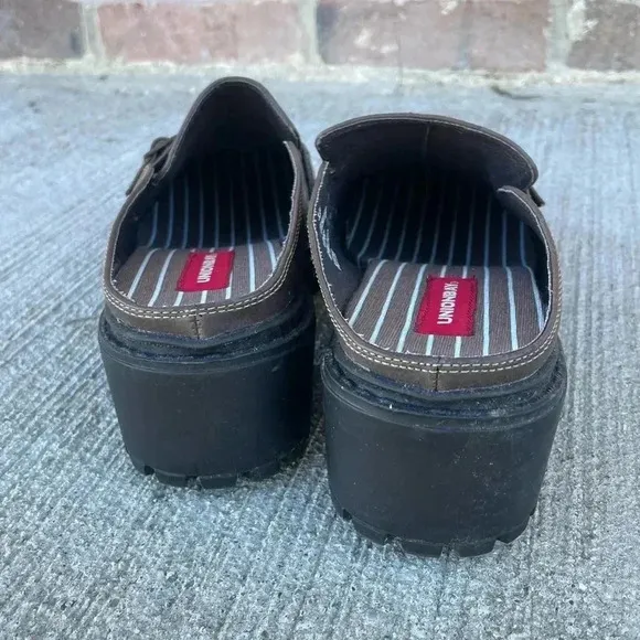 Vintage Mules Women’s Shoes Union Bay Dark Brown Chunky Slip On Y2k 90s Size 8.5