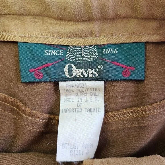 Vintage Orvis Green Label Ultrasuede Modest High Waist Camel Tan Maxi Skirt 8