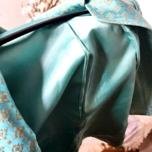 Vintage oversized jacket designer pure silk soft green size 12 Allard   Tracy