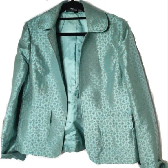 Vintage oversized jacket designer pure silk soft green size 12 Allard   Tracy