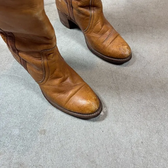 Vintage Tan Leather Knee-High Boots