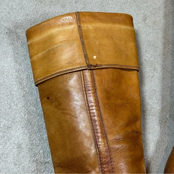 Vintage Tan Leather Knee-High Boots