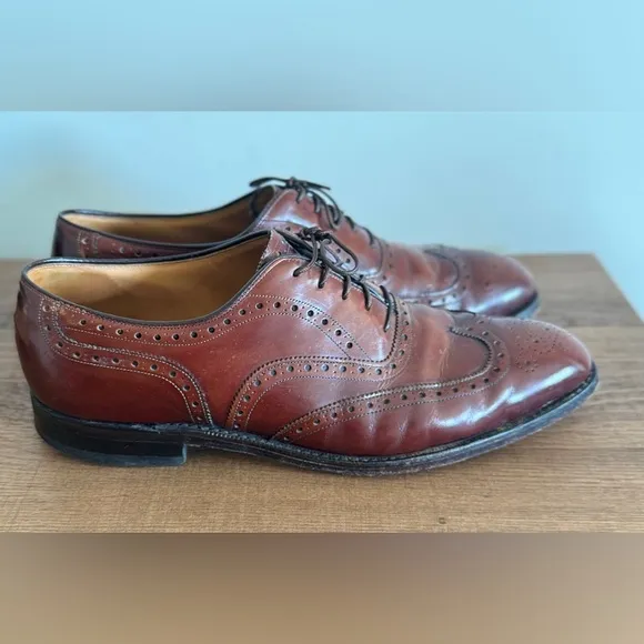 Vintage The Johnston &amp; Murphy Shoe J&amp;M Burgundy Leather Longwings Shoes 10.5