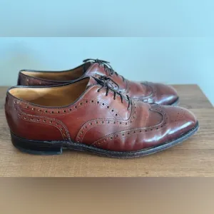 Vintage The Johnston &amp; Murphy Shoe J&amp;M Burgundy Leather Longwings Shoes 10.5