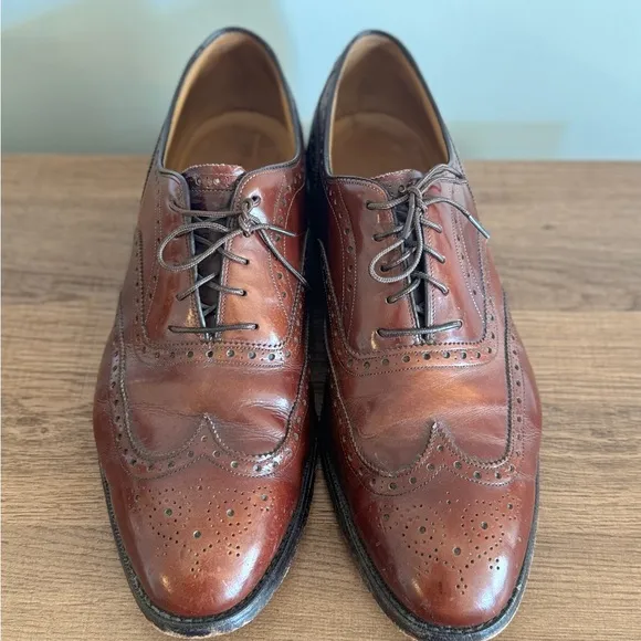 Vintage The Johnston &amp; Murphy Shoe J&amp;M Burgundy Leather Longwings Shoes 10.5