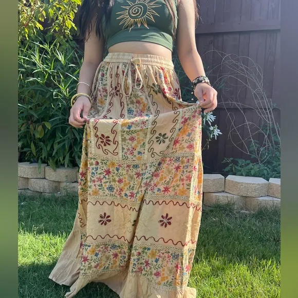 Vintage Vibe Floral Patchwork Skirt