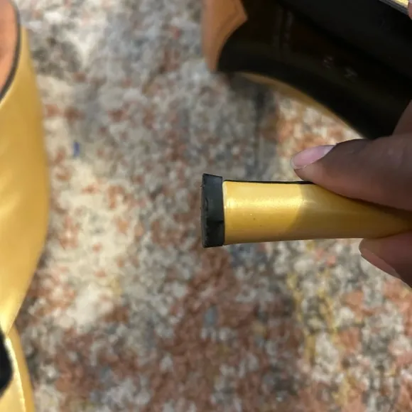 Vintage Yves Saint Laurent Women's Yellow Open-Toe Mules