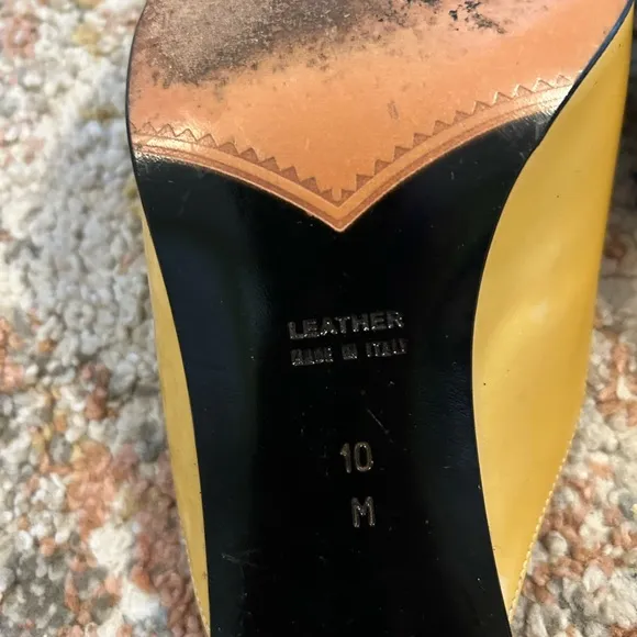 Vintage Yves Saint Laurent Women's Yellow Open-Toe Mules