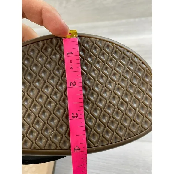 Vionic 44 Tide TVW1002 Women's 9 Black Leather Toe Post Slip-On Flip-Flop Sandal
