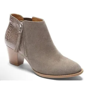Vionic Anne Ankle Boots in Greige Suede