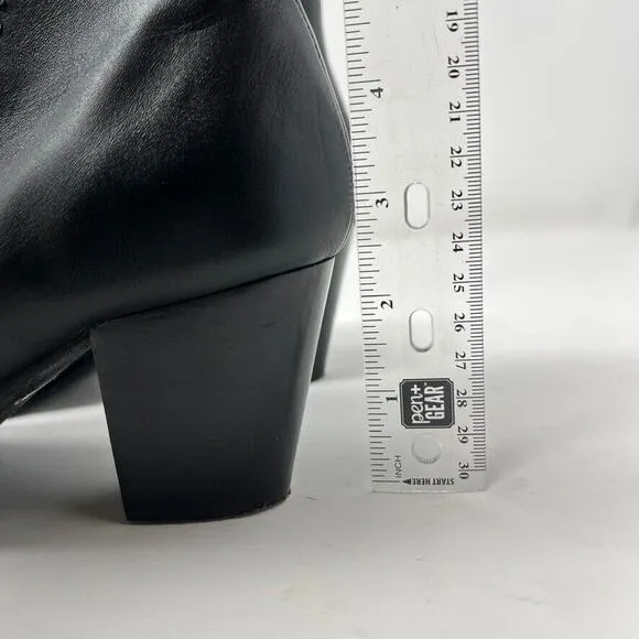 Vionic Georgia Orthotic Black Leather Ankle Boots Women's 9 Studded Classic