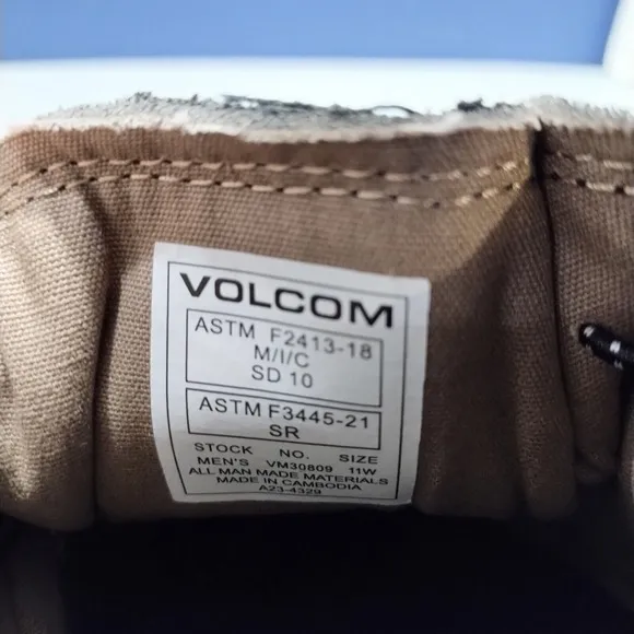 Volcom Workwear Chill Shoes Mens 11 Multi Slip Resistant Rubber Sole Slip On