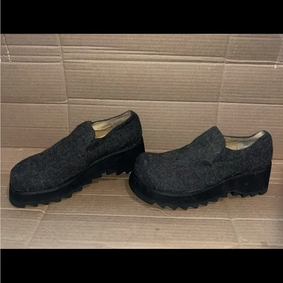 Vtg 90's AMERICAN EAGLE  Platform Mary Jane Shoes 7  Wool Indie Punk y2k