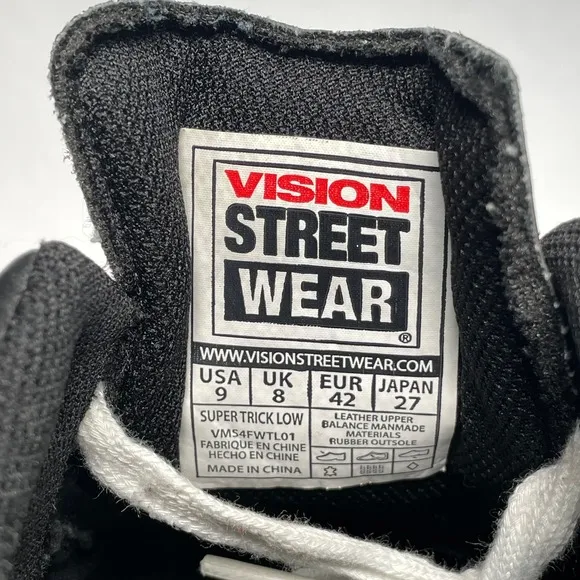 VTG VISION Street Wear SUPER TRICK Skate Shoes Mens 9 Black Y2K Rare