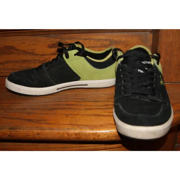 VTG Y2K Fallen Jamie Thomas RIVAL FLX Mens 9.5 Skate Shoes Black Neon Green Puff
