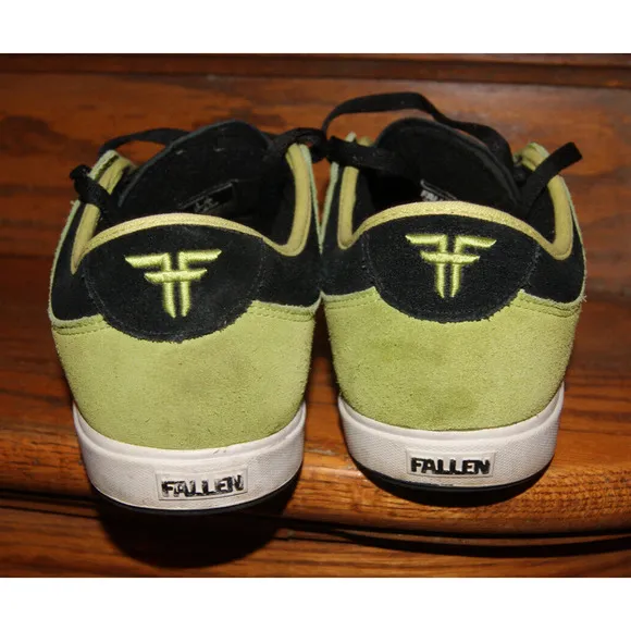 VTG Y2K Fallen Jamie Thomas RIVAL FLX Mens 9.5 Skate Shoes Black Neon Green Puff