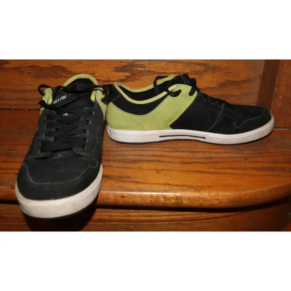 VTG Y2K Fallen Jamie Thomas RIVAL FLX Mens 9.5 Skate Shoes Black Neon Green Puff