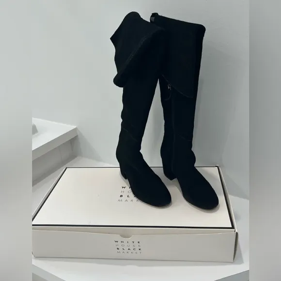 WHITE HOUSE BLACK MARKET Zahra Over-the-Knee Boots, Size 8.5
