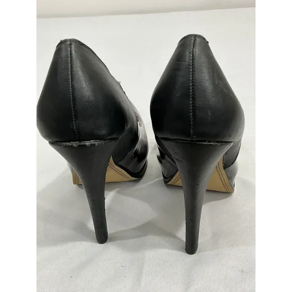 Womans Circus Jaelyn 9 M Burgandy Black Stiletto Platform Slip On Pumps