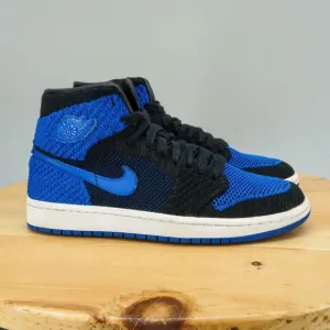 Womens 8 / 6.5Y - Nike Air Jordan 1 Retro High Flyknit Shoes Royal Blue Sneakers