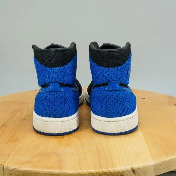 Womens 8 / 6.5Y - Nike Air Jordan 1 Retro High Flyknit Shoes Royal Blue Sneakers