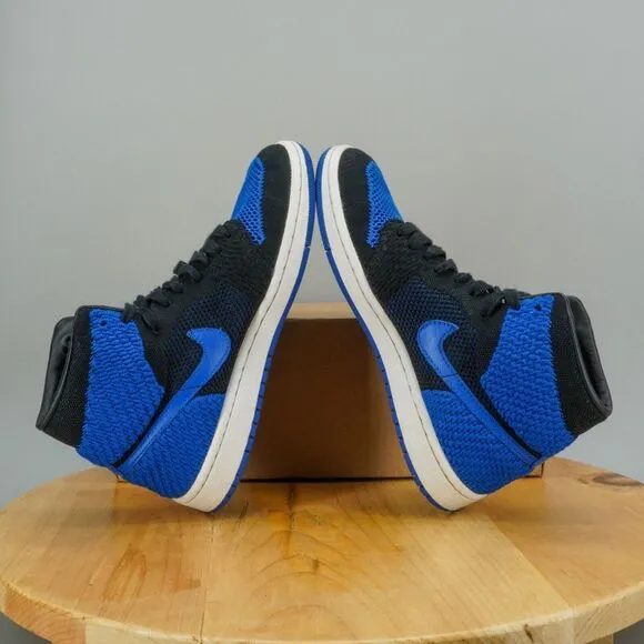 Womens 8 / 6.5Y - Nike Air Jordan 1 Retro High Flyknit Shoes Royal Blue Sneakers