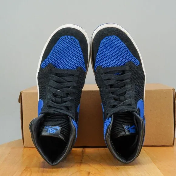 Womens 8 / 6.5Y - Nike Air Jordan 1 Retro High Flyknit Shoes Royal Blue Sneakers