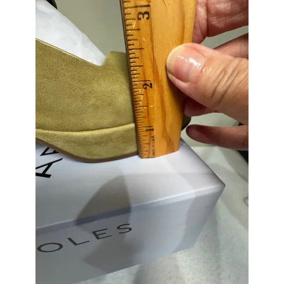 Women's Aerosoles Clarkson Olive Branch Suede Platform Heel Sandals Size 7M NWT