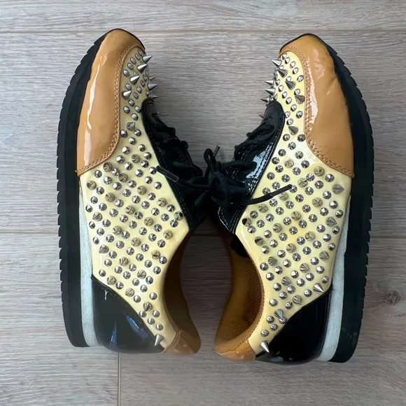 Women's Authentic Jeffery Campbell Billie Spike | Size 7 | Black and Taupe
