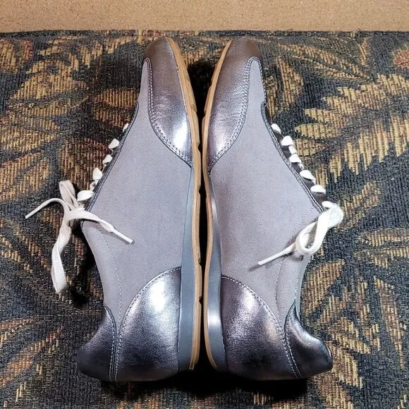 Women's Cole Haan Nike Air Grey Leather and Suede Oxford Shoes- Size  8