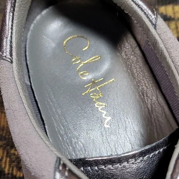 Women's Cole Haan Nike Air Grey Leather and Suede Oxford Shoes- Size  8