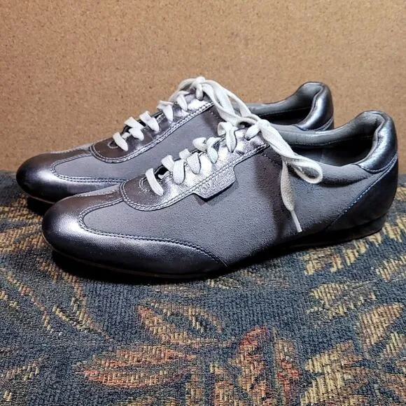 Women's Cole Haan Nike Air Grey Leather and Suede Oxford Shoes- Size  8