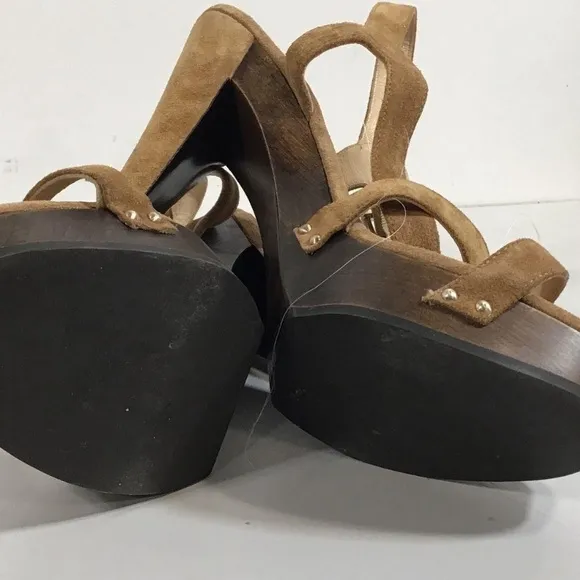 Women’s Jimmy Choo Brown Suede Strappy Platform Sandals Size 38