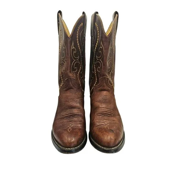 Women's Justin Boots Brown Leather Classic Western Cowgirl Boots