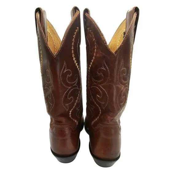 Women's Justin Boots Brown Leather Classic Western Cowgirl Boots