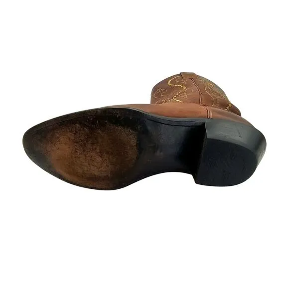 Women's Justin Boots Brown Leather Classic Western Cowgirl Boots