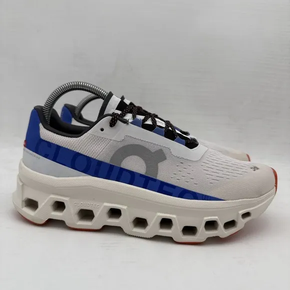 Women's On Cloud Cloudmonster Running Shoes Frost/Cobalt SZ US 9 Sneakers