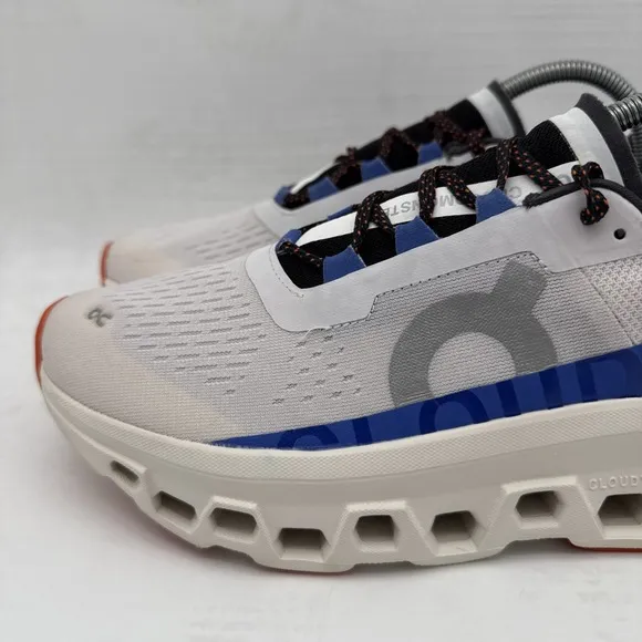 Women's On Cloud Cloudmonster Running Shoes Frost/Cobalt SZ US 9 Sneakers